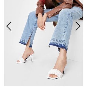 Nasty gal white ruched mules